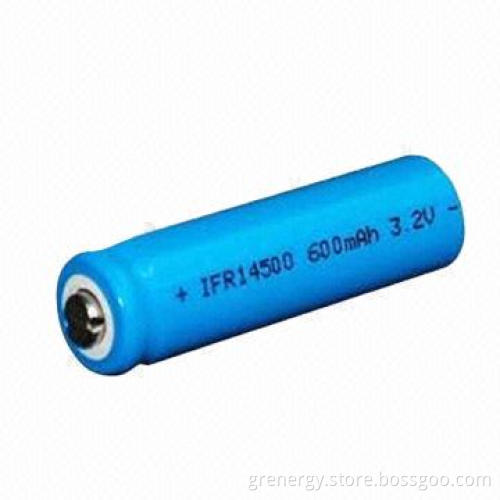 3.2V 600mAh LiFePO4 Battery, 14500 Size, for Solar Panel, Lightinng, Consumer Products, UL, CE, RoHS
